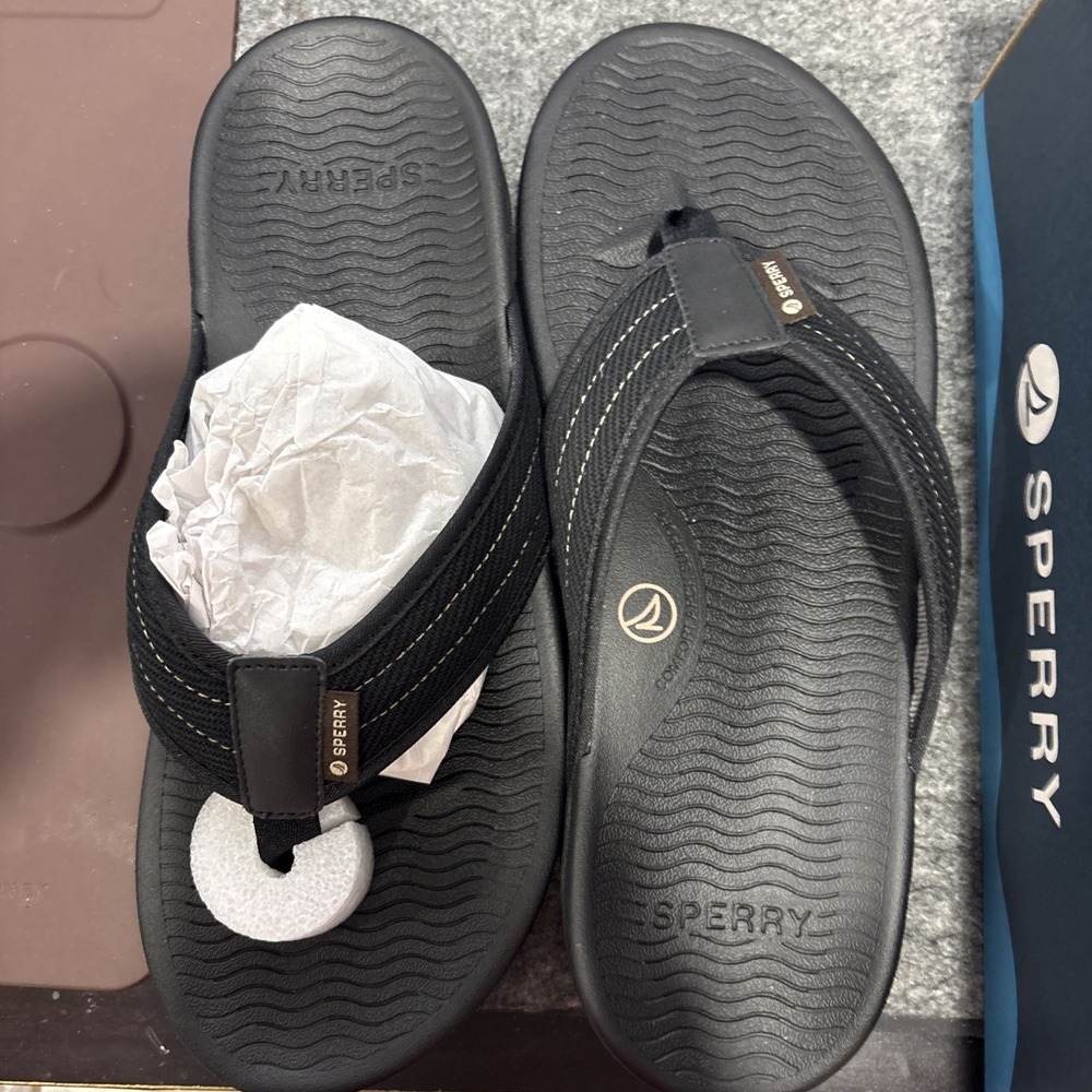 Sperry Ventura , Flip Flops Size 10, Black